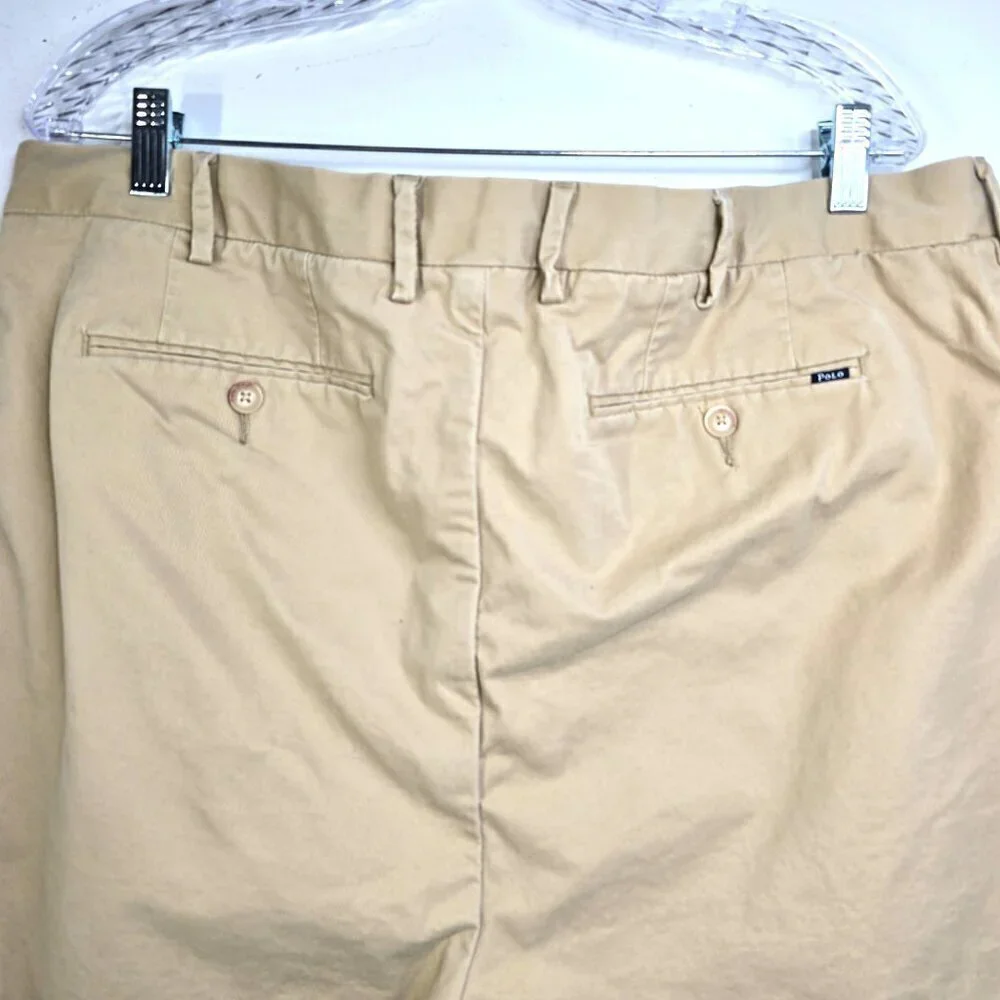 Polo Ralph Lauren Shorts Men 38T Tall Long Beige Stretch Classic Fit Chino